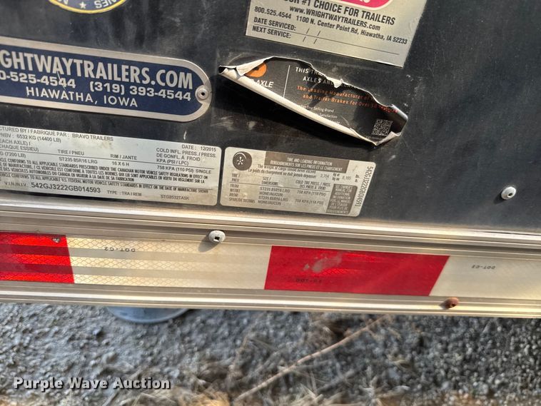 image for item OE9581 2016 Bravo Trailers STG8532TA5K enclosed cargo trailer