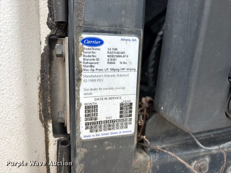 image for item OJ9108 2008 Wabash refrigerated van trailer