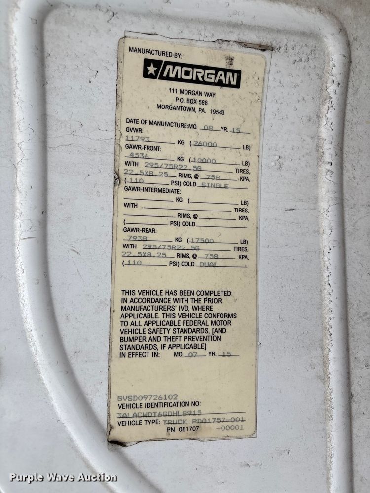image for item YA2424 2016 Freightliner Business Class M2 box truck