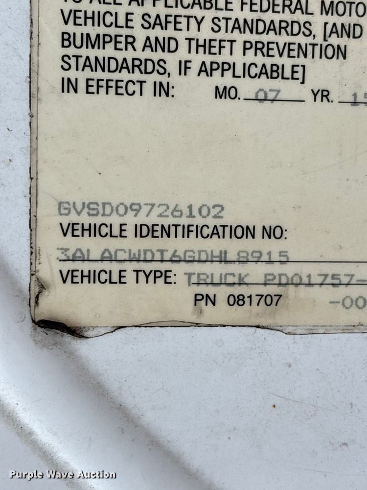 image for item YA2424 2016 Freightliner Business Class M2 box truck