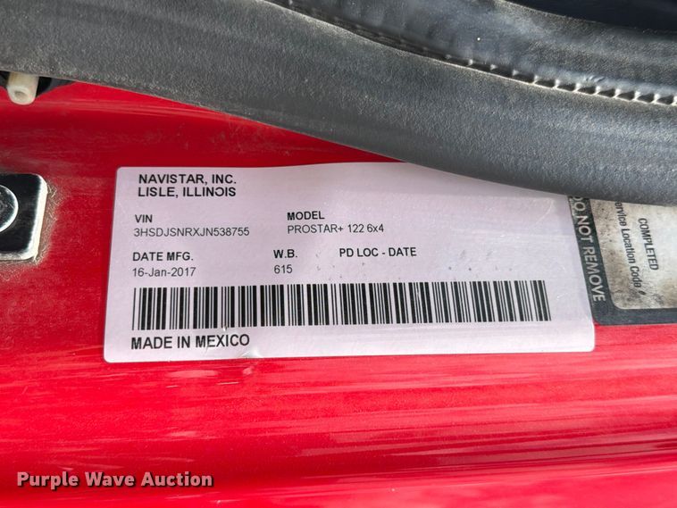 image for item YA2889 2018 International ProStar+ 122 semi truck