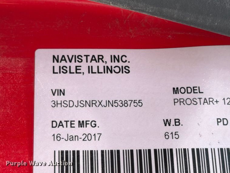 image for item YA2889 2018 International ProStar+ 122 semi truck