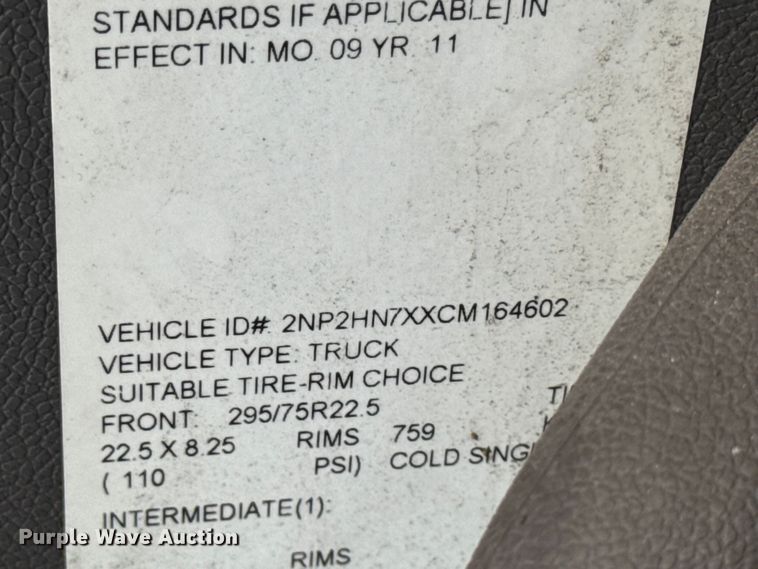 image for item YA3379 2012 Peterbilt 337 flatbed truck