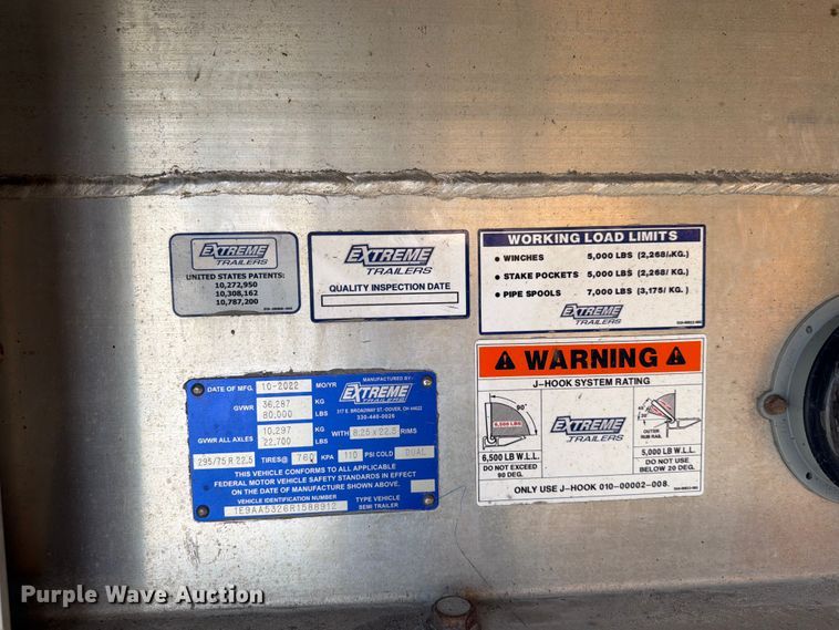 image for item YA3639 2024 Extreme Trailers side curtain trailer