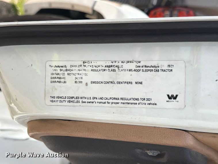 image for item YA3812 2022 Western Star 5700XE semi truck