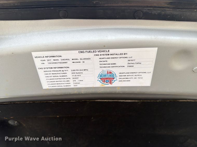 image for item EW0346 2017 Chevrolet Silverado 1500 Ext. Cab pickup truck