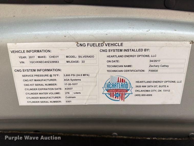 image for item EW0347 2017 Chevrolet Silverado 1500 Ext. Cab pickup truck