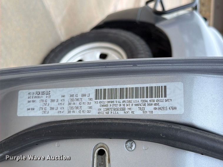 image for item EW0351 2019 RAM 1500 Crew Cab pickup truck