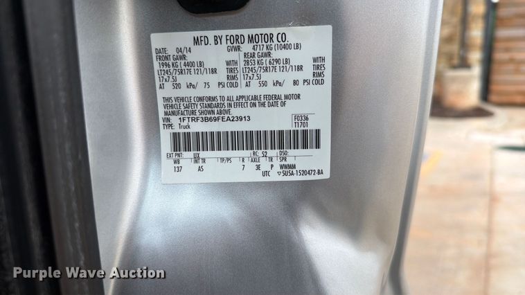 image for item EW0359 2015 Ford F350 Super Duty pickup truck