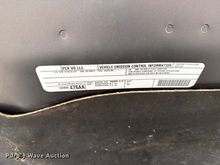 image for item EW0364 2019 RAM 1500 Ext. Cab pickup truck