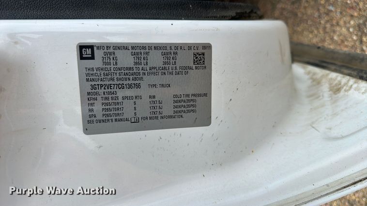 image for item DQ0015 2012 GMC Sierra 1500 Crew Cab pickup truck