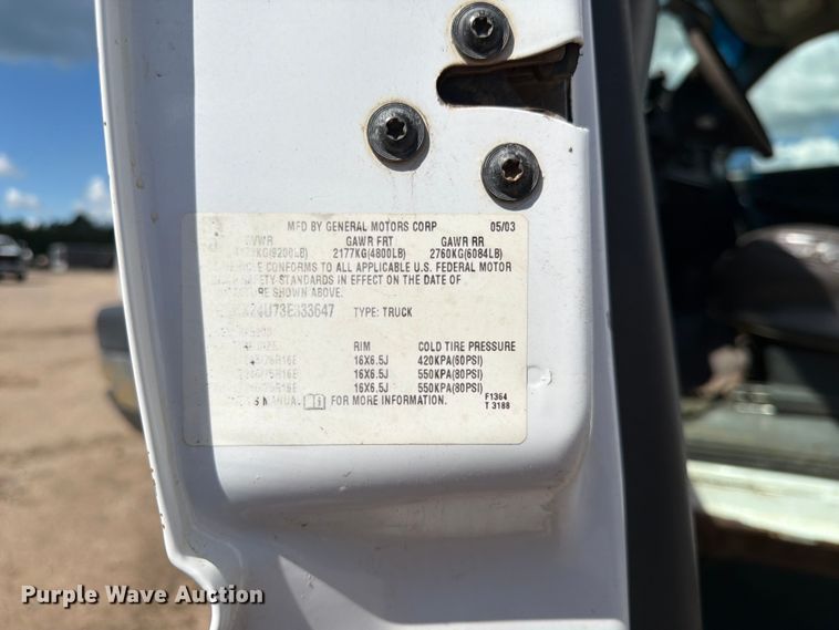 image for item DQ7924 2003 Chevrolet Silverado 2500HD pickup truck