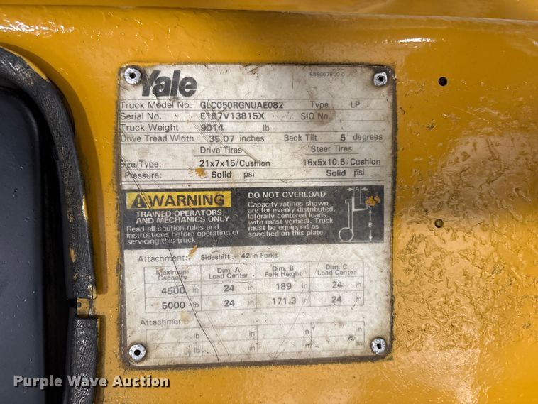 image for item DT2902 Yale GLC050RG forklift