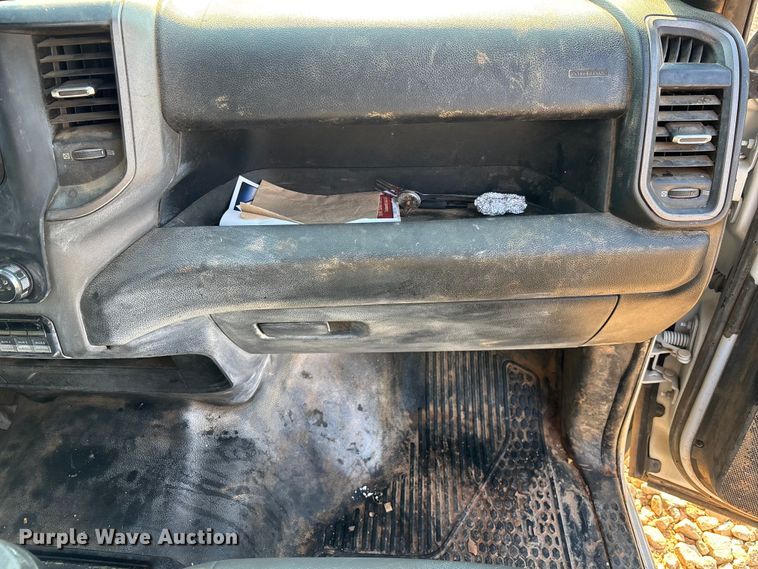 image for item DU6320 2021 RAM 3500 Crew Cab utility bed pickup truck