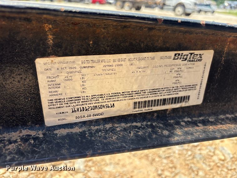 image for item DU6338 2021 BigTex 50SR dump trailer