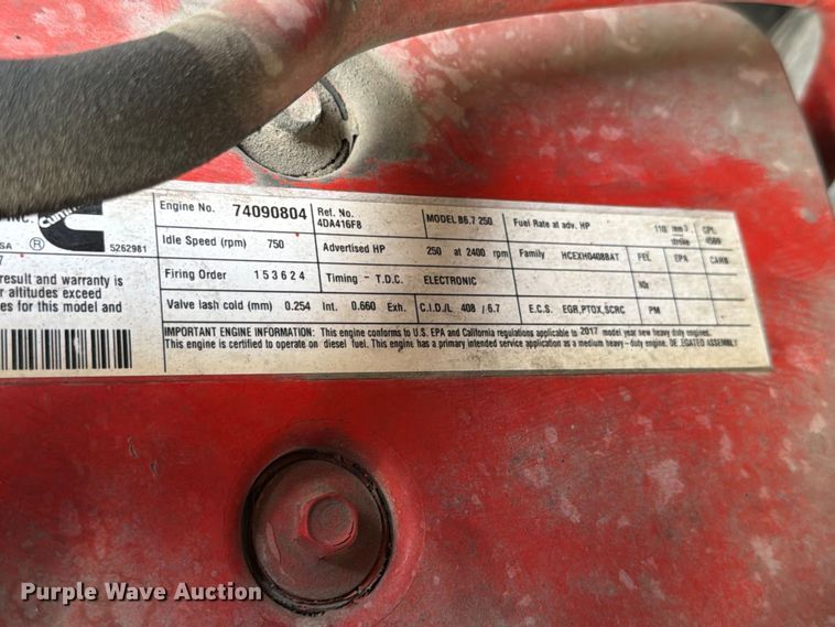 image for item ED5144 2018 International DuraStar 4300 box truck