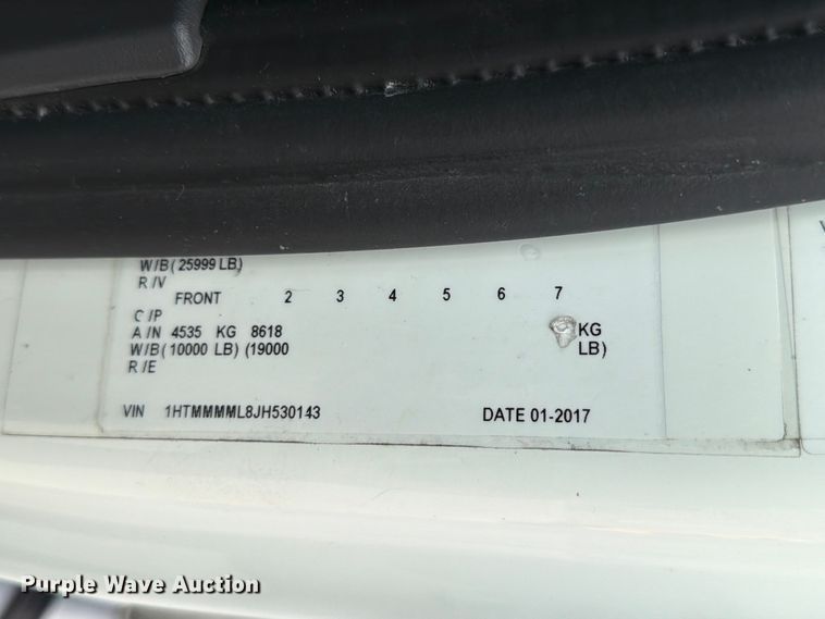 image for item ED5144 2018 International DuraStar 4300 box truck