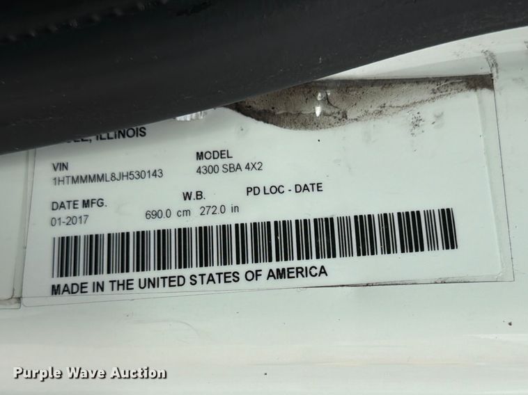 image for item ED5144 2018 International DuraStar 4300 box truck