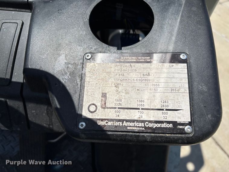 image for item EF1266 2017 UniCarriers PF50 forklift