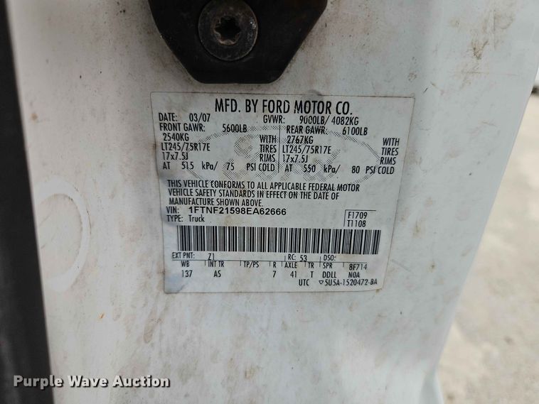 image for item EO8520 2008 Ford F250 Super Duty utility bed pickup truck