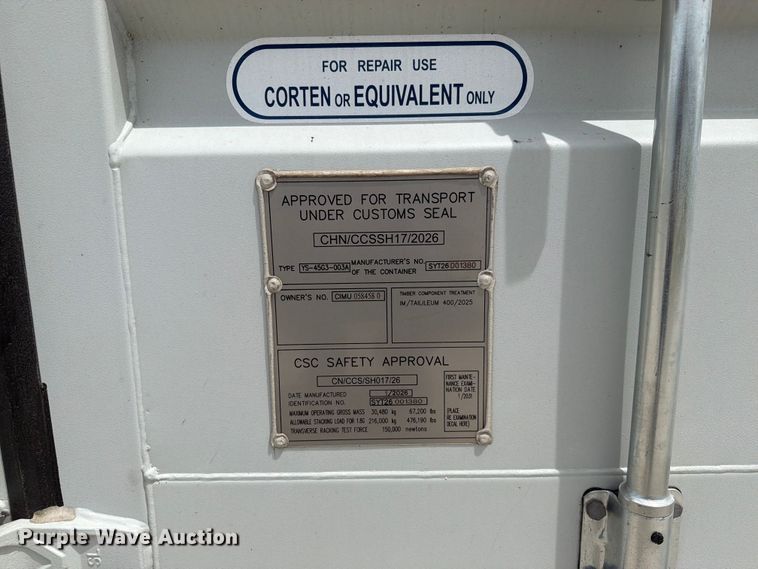 image for item EQ8046 2026 YS-45G3-003A shipping container