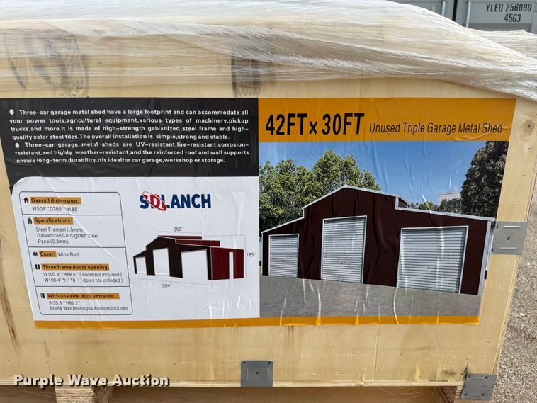 image for item EQ8049 2026 SDLanch SDL4230TGMS triple garage shed