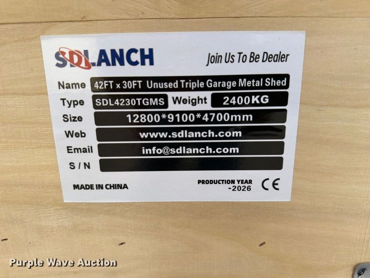 image for item EQ8049 2026 SDLanch SDL4230TGMS triple garage shed