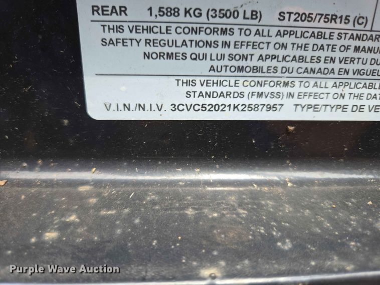 image for item ER1746 2019 PJ C5202 utility trailer