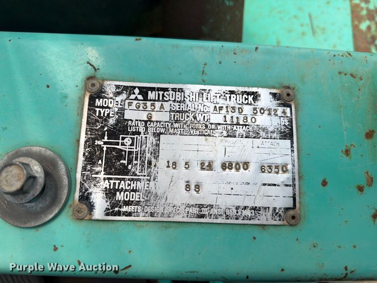 image for item ER1818 Mitsubishi FG35A forklift