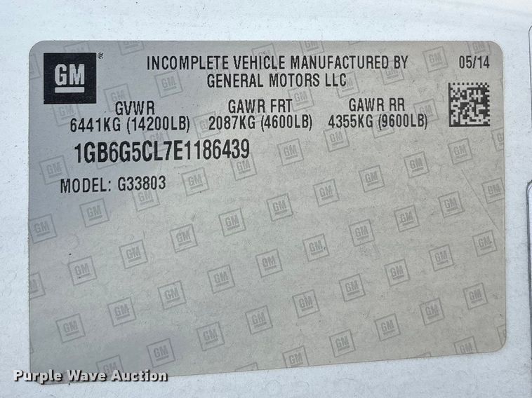 image for item ER3081 2014 Chevrolet Express 4500 van cab and chassis