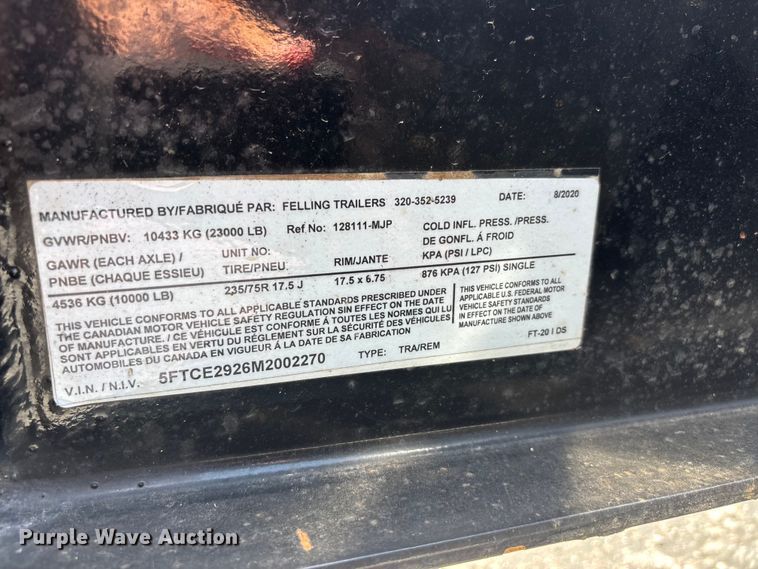 image for item ER3082 2021 Felling equipment trailer