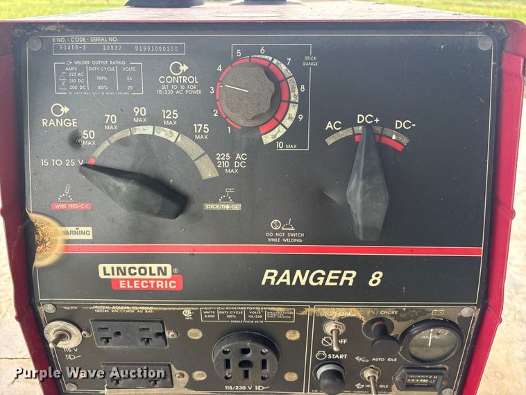 image for item ET0025 Lincoln Ranger 8 welder/generator