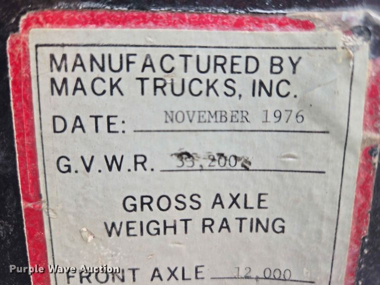 image for item EW0209 1977 Mack CF-600 pumper fire truck