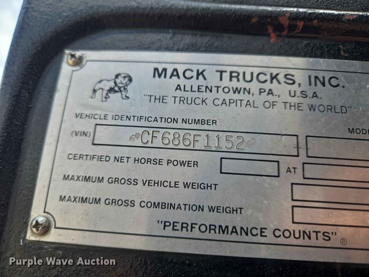 image for item EW0209 1977 Mack CF-600 pumper fire truck