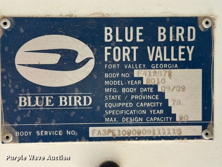 image for item EW4016 2010 Blue Bird All American school bus