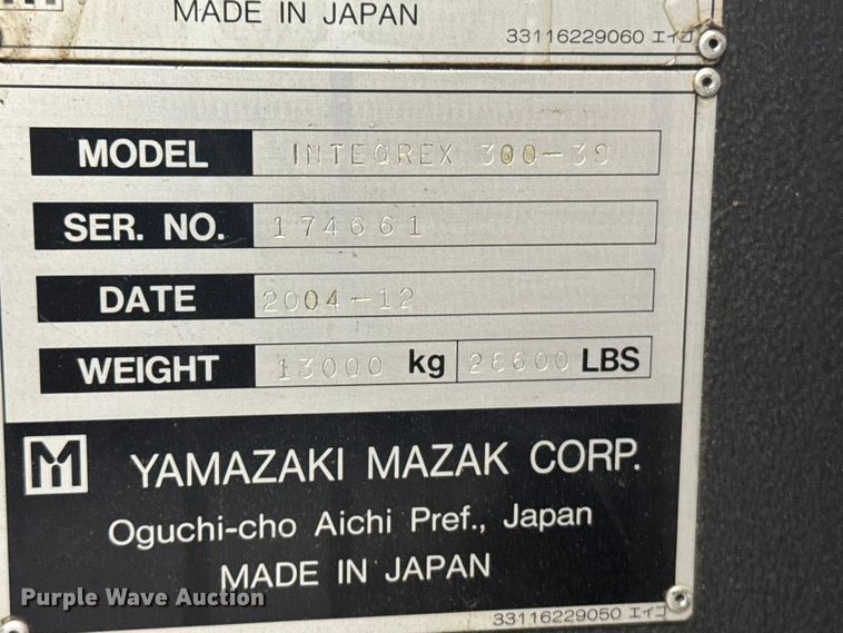 image for item EW4930 Yamzaki Mazak Integrex 300-IIIS CNC lathe