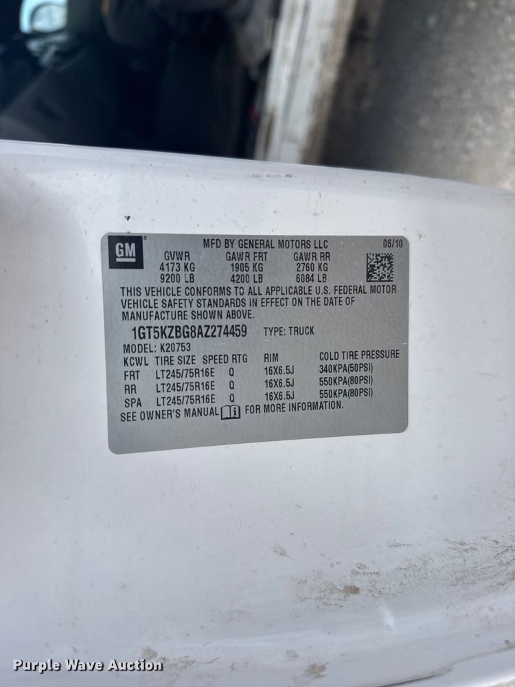 image for item EW4945 2010 GMC 2500 Ext. Cab pickup truck