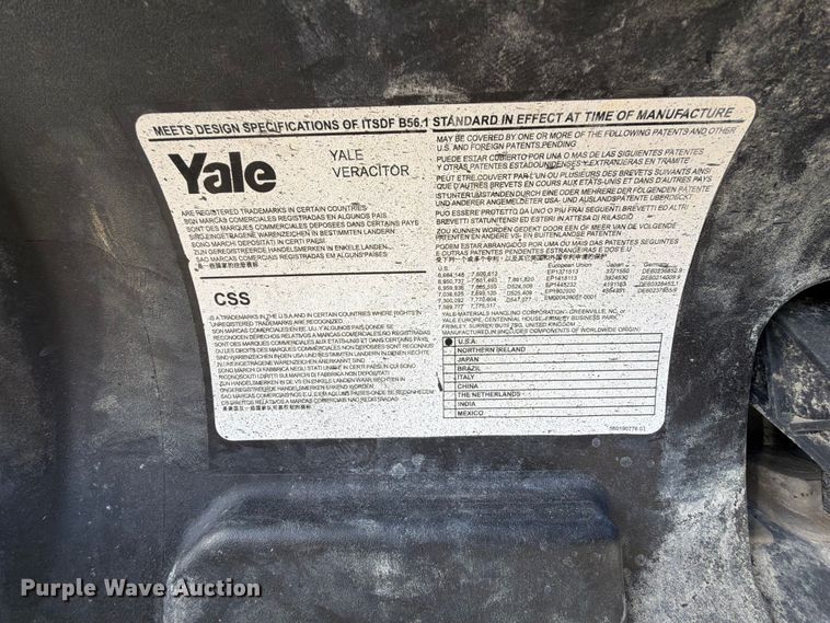image for item EX2520 2021 Yale Veracitor 110VX forklift
