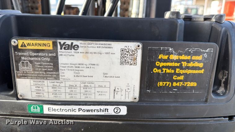 image for item EX2520 2021 Yale Veracitor 110VX forklift