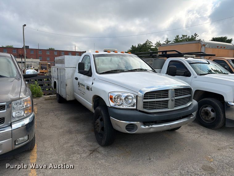 image for item EX4545 2007 Dodge Ram 3500 utility bed pickup truck