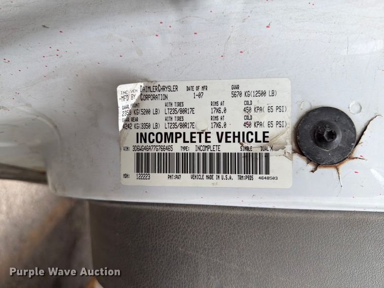 image for item EX4545 2007 Dodge Ram 3500 utility bed pickup truck