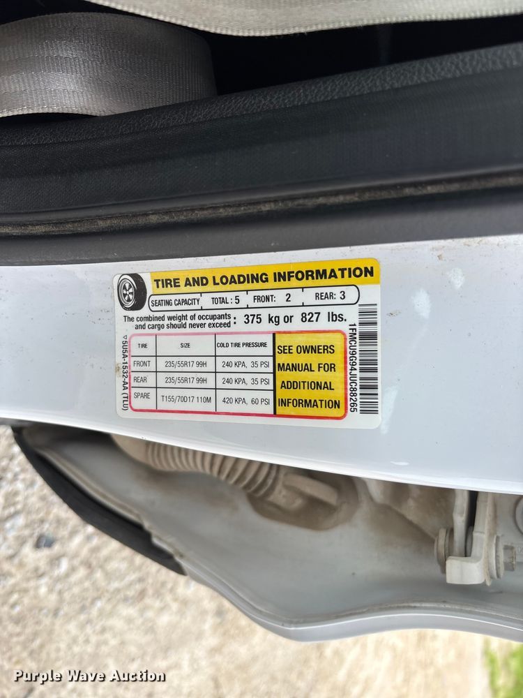 image for item FC1725 2018 Ford Escape SE SUV