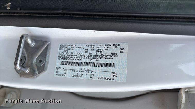 image for item FC1725 2018 Ford Escape SE SUV