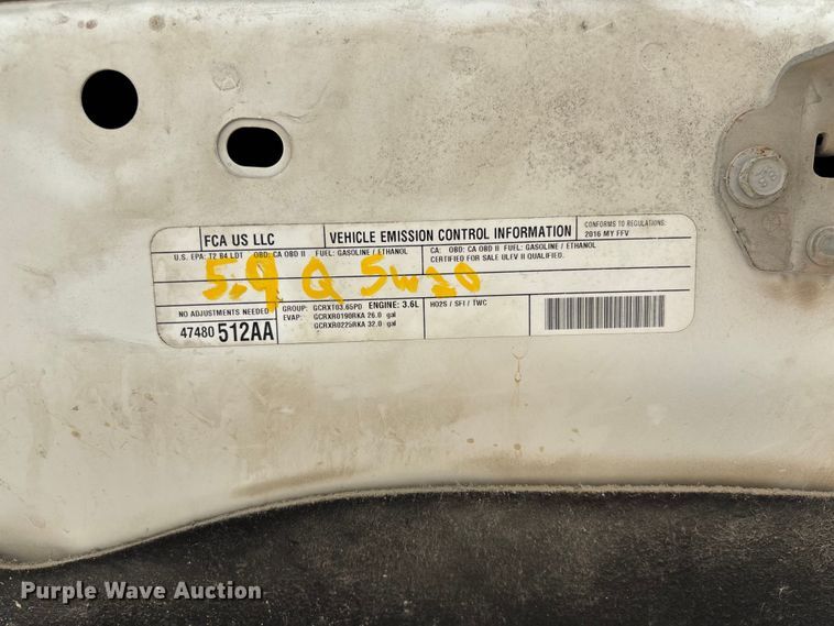 image for item FC1726 2016 RAM 1500 pickup truck