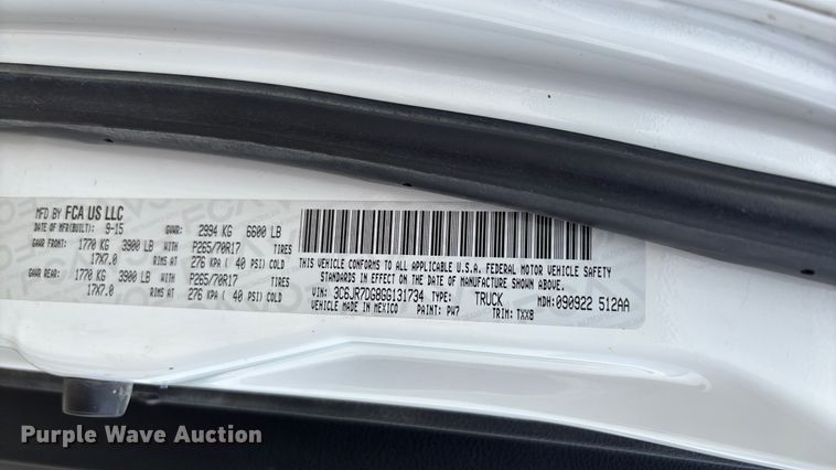image for item FC1726 2016 RAM 1500 pickup truck