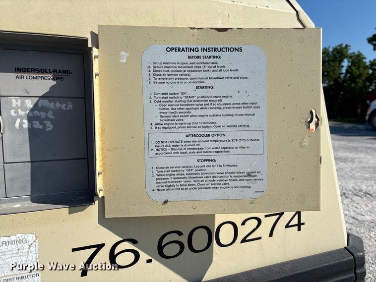 image for item FC1828 Ingersoll-Rand P185WD air compressor
