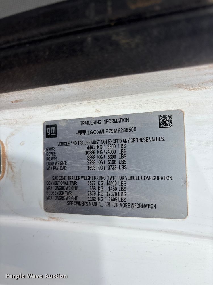 image for item FC2473 2021 Chevrolet Silverado 2500HD pickup truck