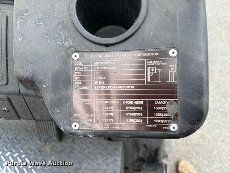 image for item FC3239 2018 UniCarriers PF50 forklift