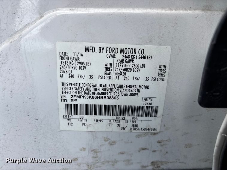 image for item FG0484 2017 Ford Edge SUV