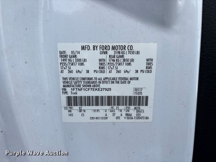 image for item FG0485 2014 Ford F150 pickup truck